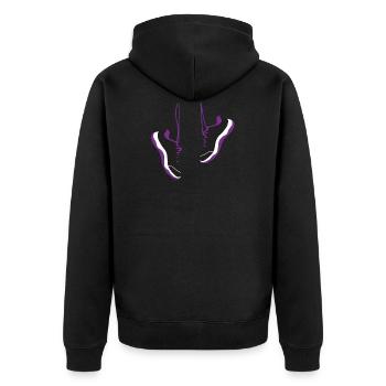 Cool Running Shoes Runner - Unisex Premium Bio Zip Hoodie - Schwarz - Hinten - Nico (187cm)