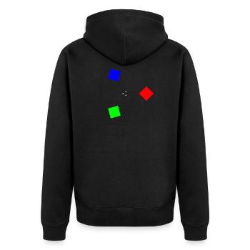 Abstrakte Kunst - Farbenvolles Rechteck Design - Unisex Premium Bio Zip Hoodie - Schwarz - Hinten - Nico (187cm)