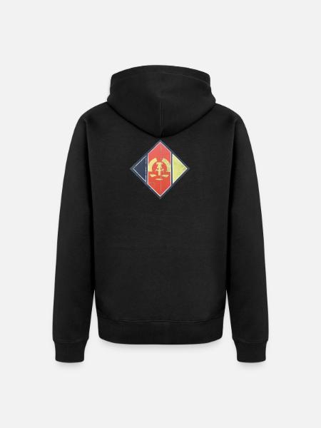 GDR rotted signboard gift idea - Unisex Premium Organic Zip Hoodie - black