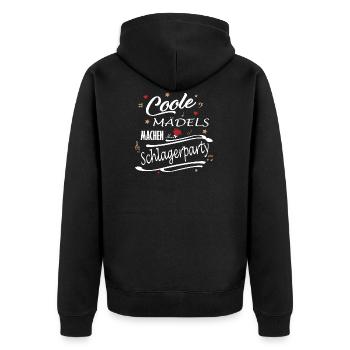 Schlagerparty Schlager Volksmusik Feiern Party - Unisex Premium Bio Zip Hoodie - Schwarz - Hinten - Nico (187cm)
