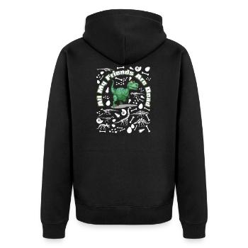All My Friends Are Dead (T. Rex - Edition) - Unisex Premium Bio Zip Hoodie - Schwarz - Hinten - Nico (187cm)