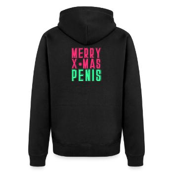 Merry X-Mas Joyeux Noël pénis - Veste à capuche bio Premium Unisexe - noir - Dos - Nico (187cm)