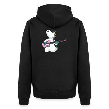 Unicorn rock guitar gift rockin music - Unisex Premium Organic Zip Hoodie - black - Back - Nico (187cm)