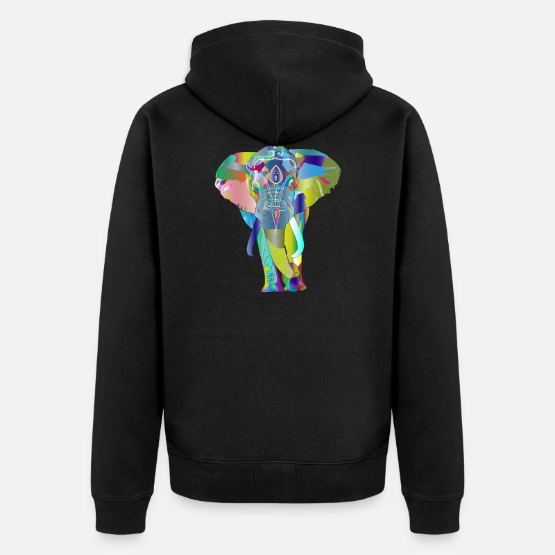 éléphant - Veste à capuche bio Premium Unisexe - noir