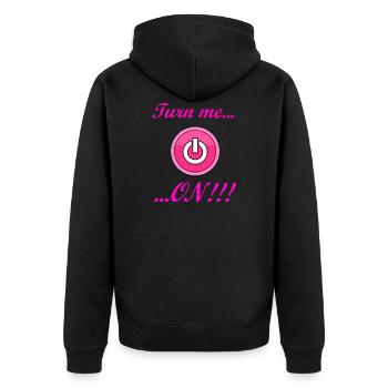 Turn me ON! Tolle Geschenkidee bzw. Geschenk! - Unisex Premium Bio Zip Hoodie - Schwarz - Hinten - Nico (187cm)