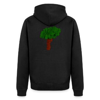 Blockchain Tree - Unisex Premium Bio Zip Hoodie - Schwarz - Hinten - Nico (187cm)