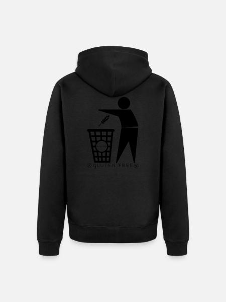 Gluten container (black) - Unisex Premium Organic Zip Hoodie -