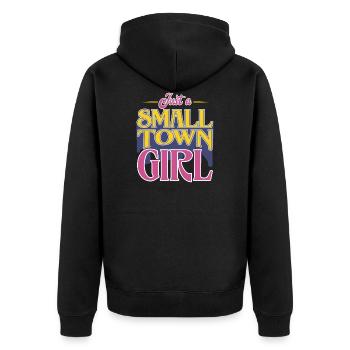 Juste un petit cadeau de fille de ville - Veste à capuche bio Premium Unisexe - noir - Dos - Nico (187cm)