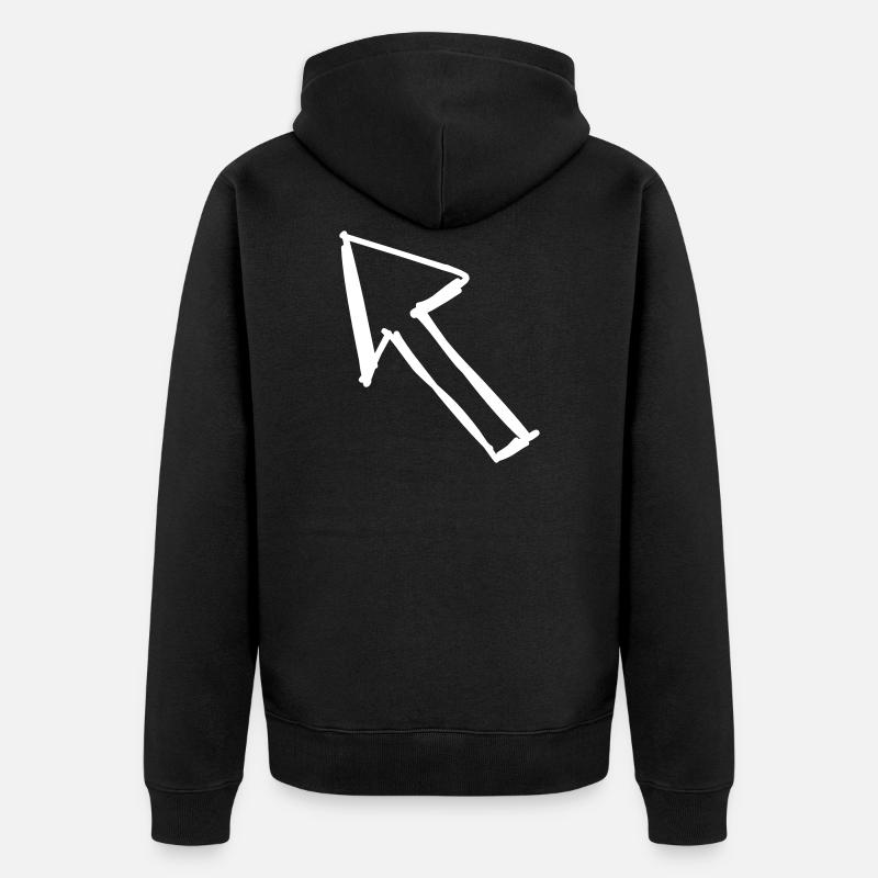 Spitziger Pfeil - Unisex Premium Bio Zip Hoodie - Schwarz