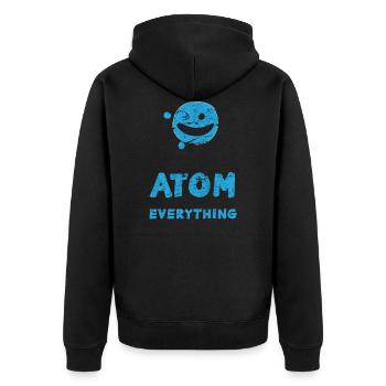 Atom - Unisex Premium Bio Zip Hoodie - Schwarz - Hinten - Nico (187cm)