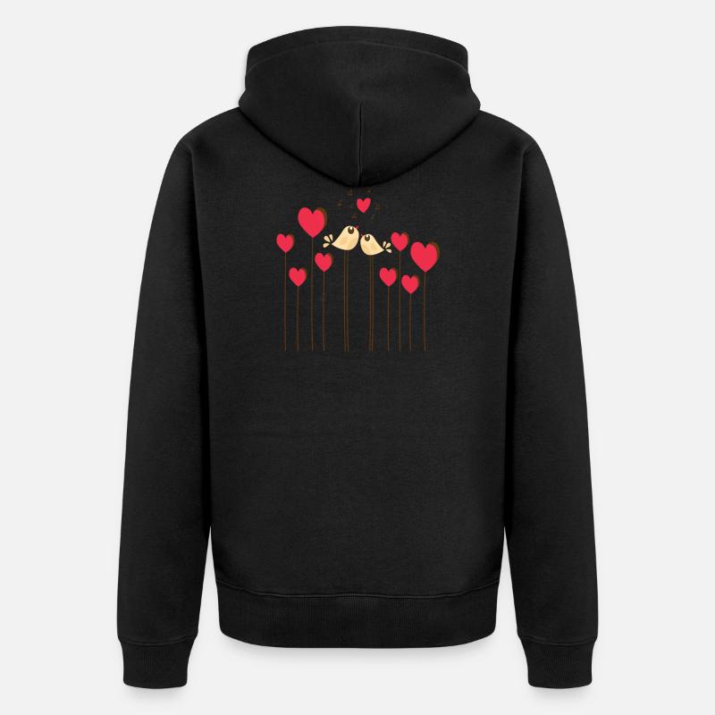 Idée cadeau cadeau petits oiseaux - Veste à capuche bio Premium Unisexe - noir