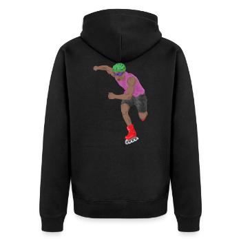 Skate Skating Roller Skating Inline Skates Sport - Unisex Premium Organic Zip Hoodie - black - Back - Nico (187cm)