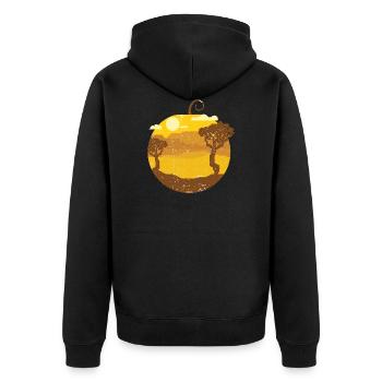 Vintage Tropical Fruit - Watermelon - Unisex Premium Organic Zip Hoodie - black - Back - Nico (187cm)