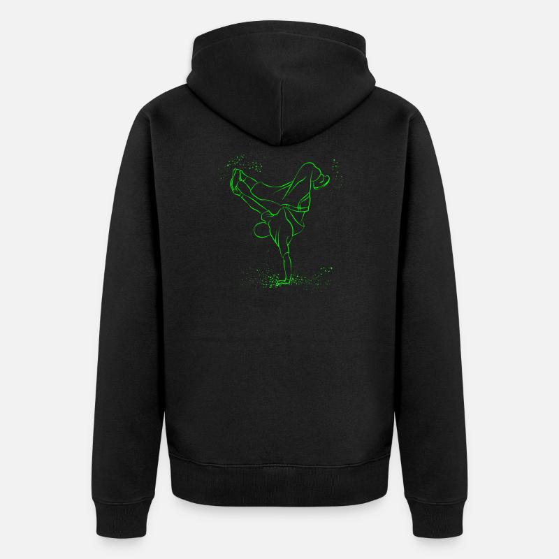 Breakdance - Unisex Premium Bio Zip Hoodie - Schwarz