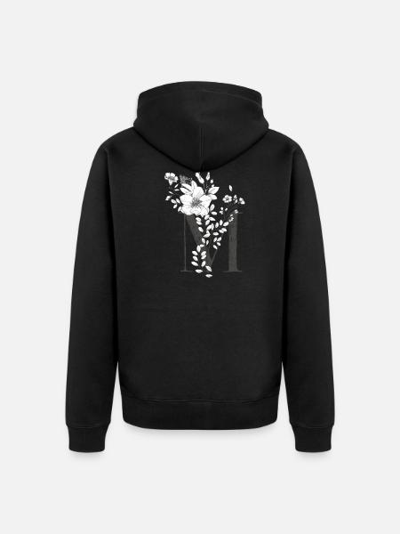 Letter M - Unisex Premium Organic Zip Hoodie - black