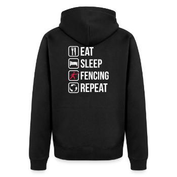 Mangez Sommeil Escrime Répétez - Veste à capuche bio Premium Unisexe - noir - Dos - Nico (187cm)