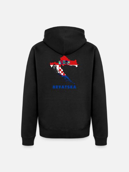 Hrvatska - Unisex Premium Organic Zip Hoodie - black