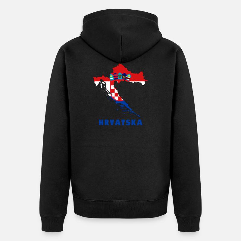 Hrvatska - Veste à capuche bio Premium Unisexe - noir