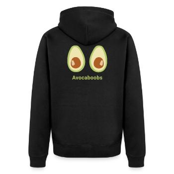 Avocaboobs Essen Vegan gesund Student lustig witz - Unisex Premium Bio Zip Hoodie - Schwarz - Hinten - Nico (187cm)