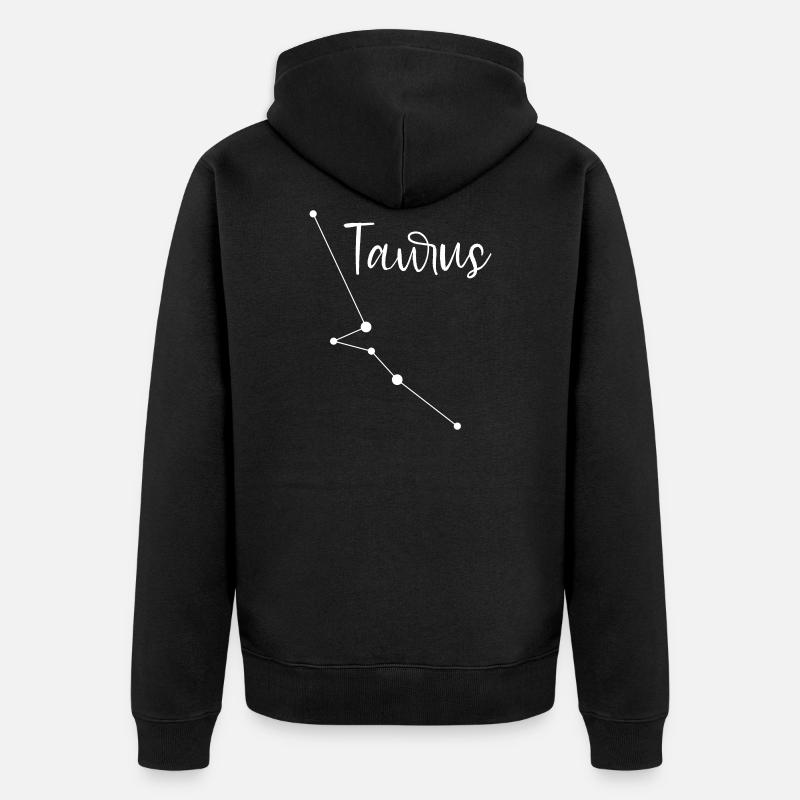 taurus | Stier Sternzeichen Sternbild Horoskop - Unisex Premium Bio Zip Hoodie - Schwarz