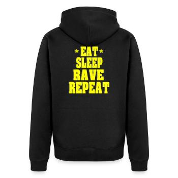 Manger du sommeil Rave - Veste à capuche bio Premium Unisexe - noir - Dos - Nico (187cm)