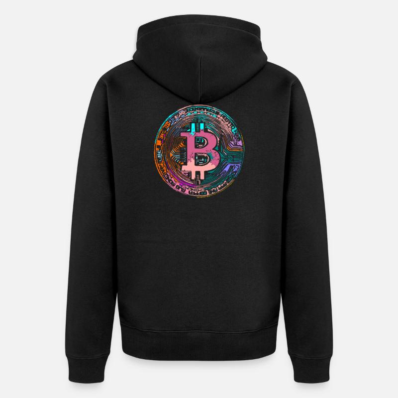 BITCOIN,crypto - Unisex Premium Organic Zip Hoodie - black