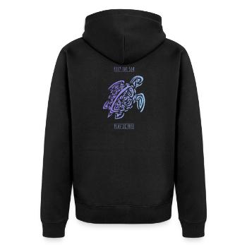 T-shirt bio tortue femme protection de l'environnement - Veste à capuche bio Premium Unisexe - noir - Dos - Nico (187cm)