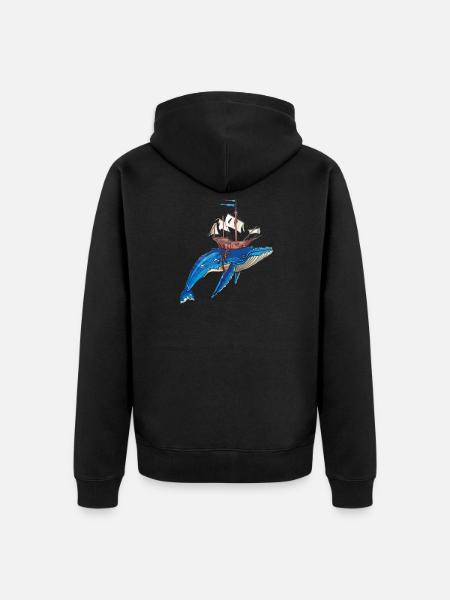 Magic Whale - Whale - Unisex Premium Organic Zip Hoodie - black