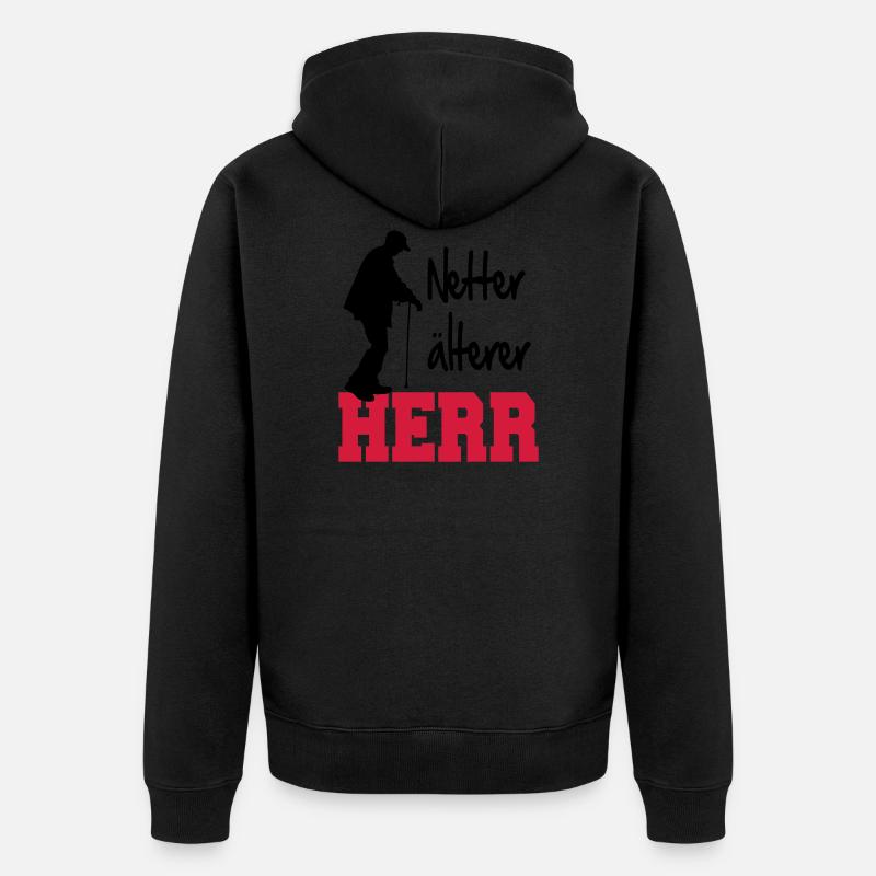 Netter Alter Mann - Unisex Premium Bio Zip Hoodie - Schwarz