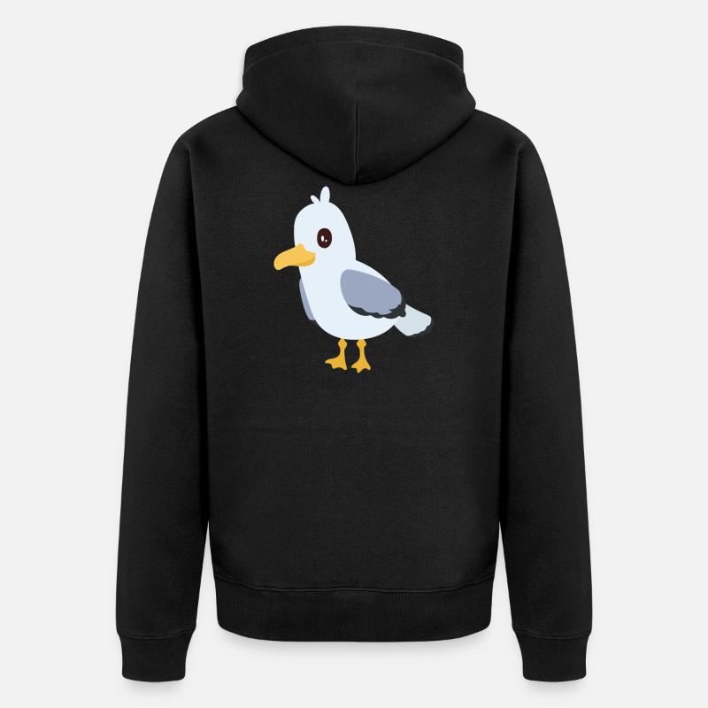 Möwe - Unisex Premium Bio Zip Hoodie - Schwarz