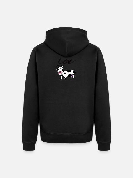 Cow - Unisex Premium Organic Zip Hoodie - black