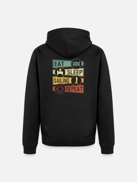 Sailing catamaran - Unisex Premium Organic Zip Hoodie - black