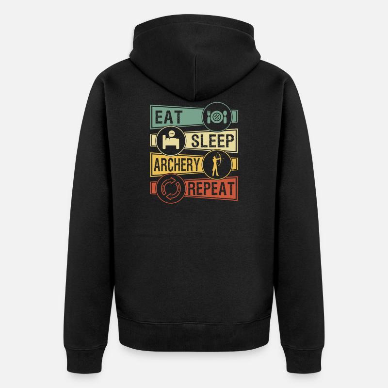 Bogenschiessen - Unisex Premium Bio Zip Hoodie - Schwarz