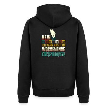 Altenpflegerin Geschenk Altenpflege - Kann nicht - Unisex Premium Bio Zip Hoodie - Schwarz - Hinten - Nico (187cm)