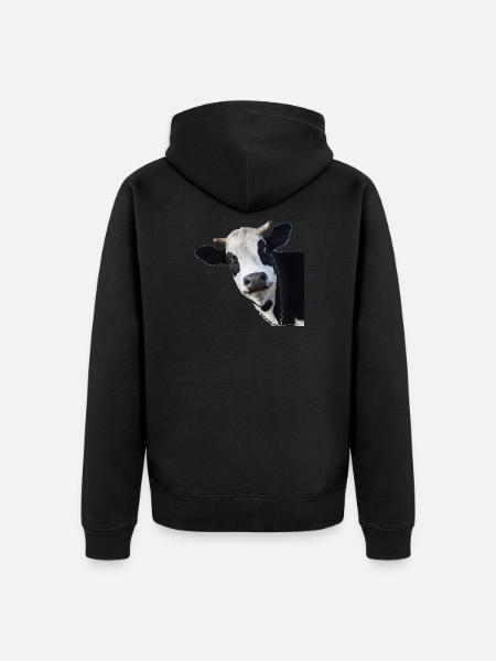Kuh - Unisex Premium Bio Zip Hoodie - Schwarz