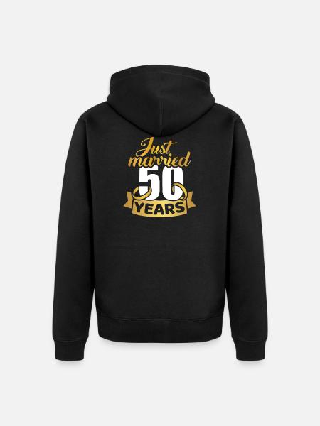 Golden wedding - Unisex Premium Organic Zip Hoodie - black