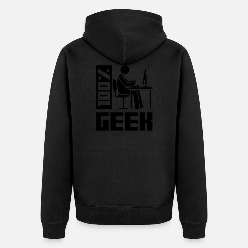 Geek Computer Symbol Pc - Unisex Premium Bio Zip Hoodie - Schwarz