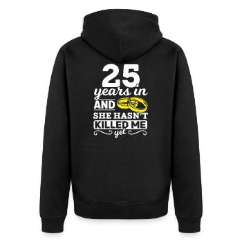25 Years 25th Wedding Anniversary Marriage Gift - Unisex Premium Organic Zip Hoodie - black - Back - Nico (187cm)