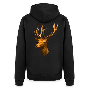 tête de cerf doré - Veste à capuche bio Premium Unisexe - noir - Dos - Nico (187cm)