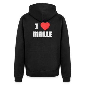 I Love Malle | Mallorca Liebe - Unisex Premium Bio Zip Hoodie - Schwarz - Hinten - Nico (187cm)
