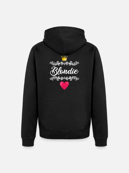 Blondie Brownie - Unisex Premium Organic Zip Hoodie - black