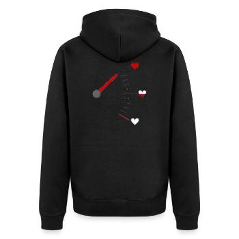 Love gauge - Unisex Premium Organic Zip Hoodie - black - Back - Nico (187cm)