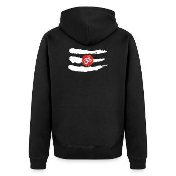 Troisième Oeil Shiva OM Thème blanc - Veste à capuche bio Premium Unisexe - noir - Dos - Nico (187cm)