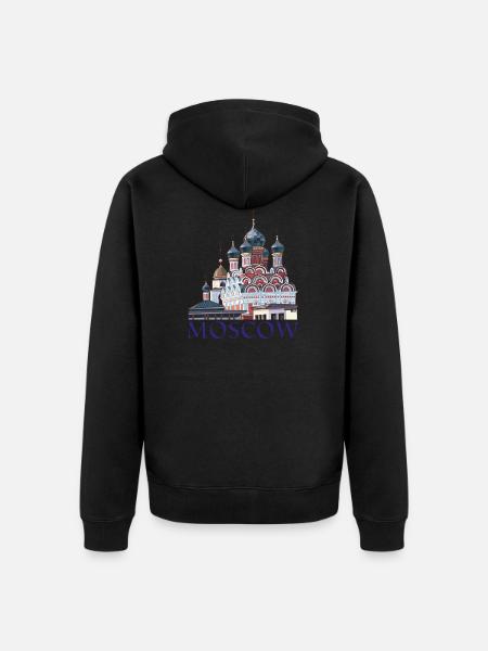 moscow - Unisex Premium Organic Zip Hoodie - black
