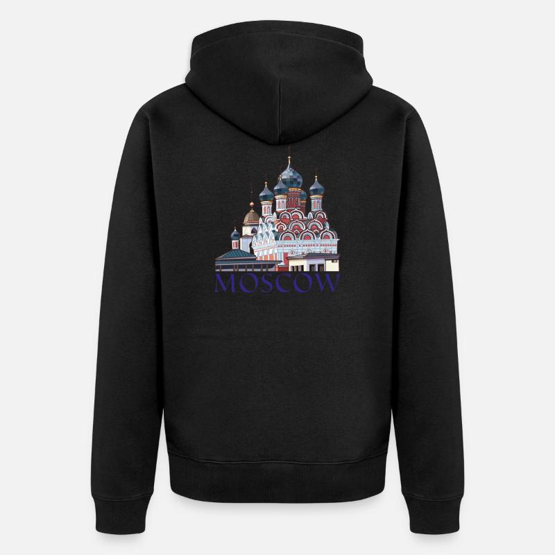 moscow capitale de la Russie - Veste à capuche bio Premium Unisexe - noir