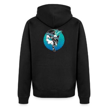 Indian woman's face - old school mandala - Unisex Premium Organic Zip Hoodie - black - Back - Nico (187cm)