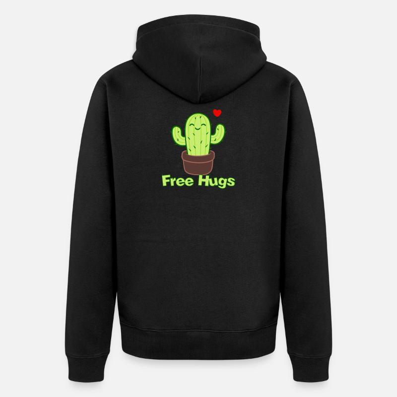 Free hugs cactus - Veste à capuche bio Premium Unisexe - noir