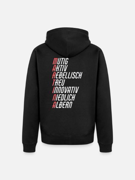 Martina - Unisex Premium Bio Zip Hoodie - Schwarz