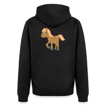 Horse Horse Mom Horse Shirt Horse Motif Rider - Unisex Premium Organic Zip Hoodie - black - Back - Nico (187cm)