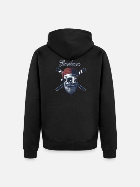Flachau Skiurlaub Skipiste - Unisex Premium Bio Zip Hoodie - Schwarz